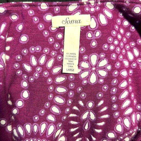 Soma Soft Jersey Tiered Hem Sleeveless Maxi Dress Serenata Eyelet Henna Plum - Picture 13 of 16